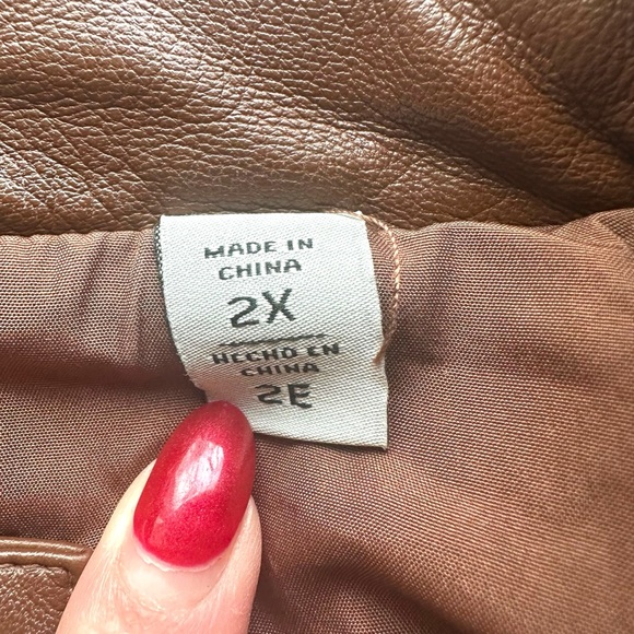 Levi Strauss Chocolate Faux Leather Jacket with Silver Accents Size 2X NWOT - Picture 10 of 11